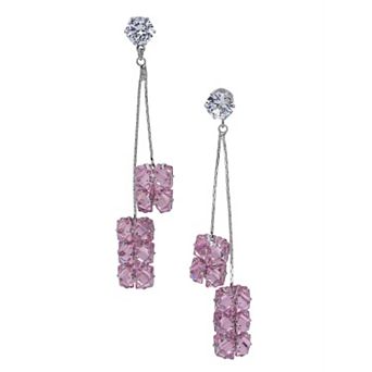 AGP PARIS Crystal Ribbon Tassel Drop Earrings