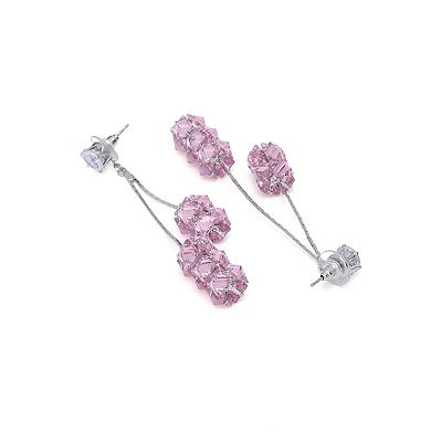 AGP PARIS Crystal Ribbon Tassel Drop Earrings