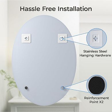 KSIZUIS 20"x28" Oval Frameless Beveled Mirror - Modern Decorative for Bathroom & Vanity