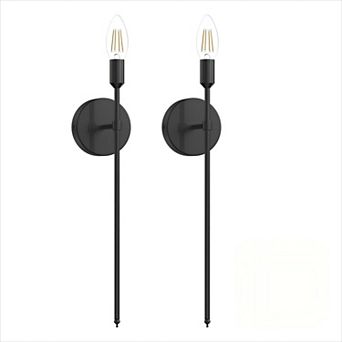 23 in Rechargeable Wall Sconce 2 Pack Gold Remote Touch Control Dimmable Timer 8000mAh