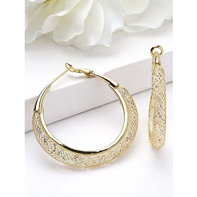 AGP PARIS Textured Wide Hoop Earrings