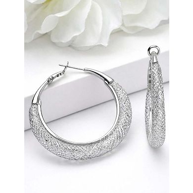 AGP PARIS Textured Wide Hoop Earrings