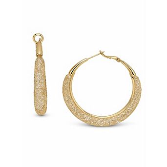 AGP PARIS Textured Wide Hoop Earrings
