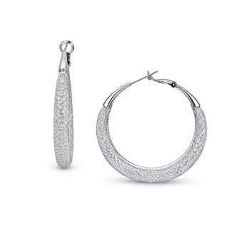 AGP PARIS Textured Wide Hoop Earrings