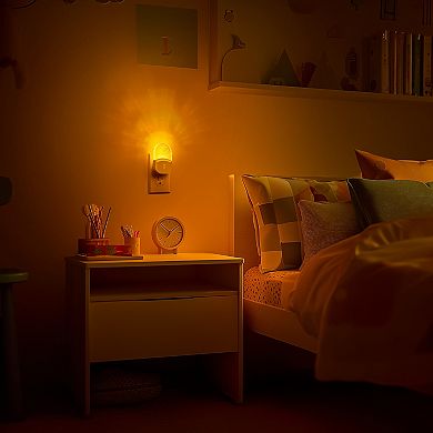 0.5W Integrated LED Plug In Acrylic Night Light Amber 2000K Dimmable Light White Housing 4 Pack