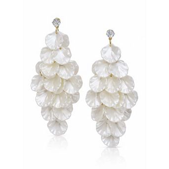 AGP PARIS Crinkled Petal Cascade Statement Earrings