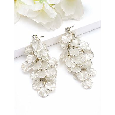 AGP PARIS Crinkled Petal Cascade Statement Earrings
