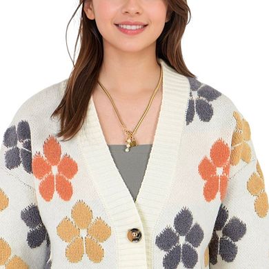Gold-Tone Lock Pendant Fashion Necklace with Pearl and Initial Charm Details
