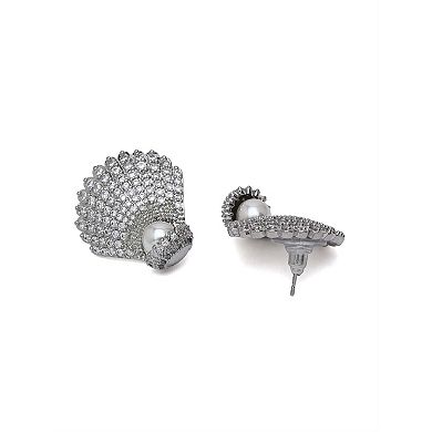 AGP PARIS Shell Pearl Statement Stud Earrings