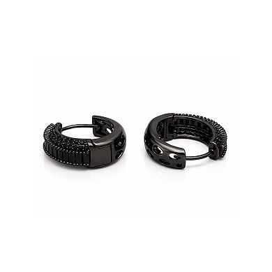 AGP PARIS Baguette Pavé Hoop Earrings