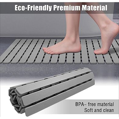 KSIZUIS Non-Slip Bathtub Mat with Suction Cups-27.5"x15.7"Soft,Eco-Friendly&Easy to Cut