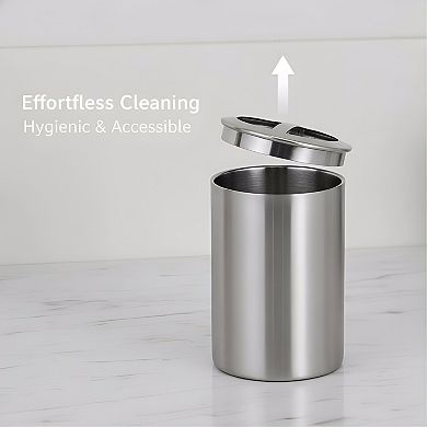 KSIZUIS Brushed Nickel Freestanding Soap & Lotion Dispenser - 15 oz Capacity