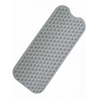 KSIZUIS Non-Slip Bathtub Mat Without Suction Cups - 39"x16" Gray Natural Rubber, Machine Washable
