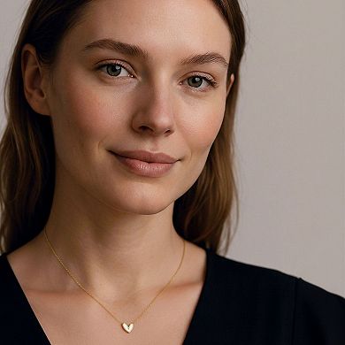 Dainty Heart Pendant Necklace with Smooth Enamel Accent and Valentine Delicate Chain