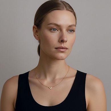 Dainty Heart Pendant Necklace with Smooth Enamel Accent and Valentine Delicate Chain