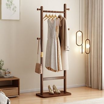 Solid Wood Coat Rack - Freestanding Clothes Hanger,Simple Style Easy Assembly for Bedroom Entryway