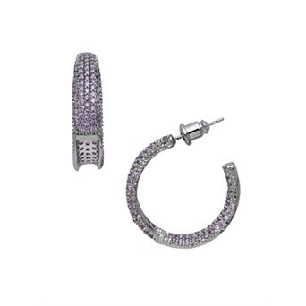 AGP PARIS Pavé Tapered Hoop Earrings