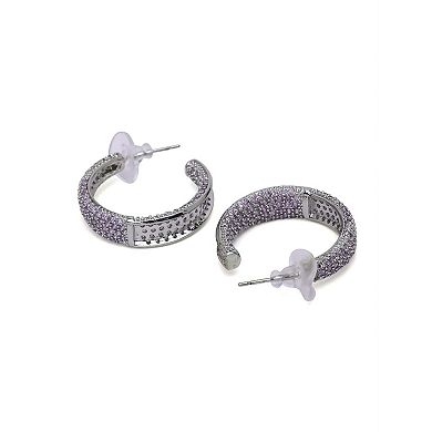 AGP PARIS Pavé Tapered Hoop Earrings
