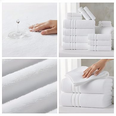 KSIZUIS 4-Pack Turkish Cotton Bath Towels-27"x54"White,Soft,Absorbent & Quick Drying for Daily Use