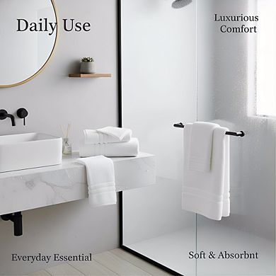 KSIZUIS 4-Pack Turkish Cotton Bath Towels-27"x54"White,Soft,Absorbent & Quick Drying for Daily Use