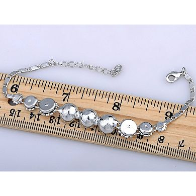 Multicoloured Floral Daisy Garden Crystal Bracelet Bangle