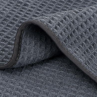 KSIZUIS 4-Pack Grey Waffle Microfiber Bath Towels-30"x60" Ultra Soft,Quick Dry for Spa&Gym