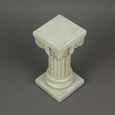 Antique White Solid Concrete Roman Ionic Column Pillar Pedestal 8.25 Inches High