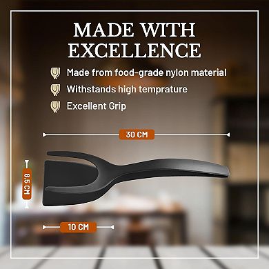 2 in 1 Grip and Flip Spatula Tongs Egg Flipper Tong