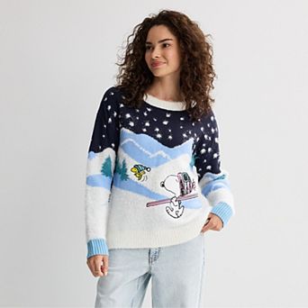 Women's Jollidays Peanuts Snoopy Ski Days Crewneck Sweater Top