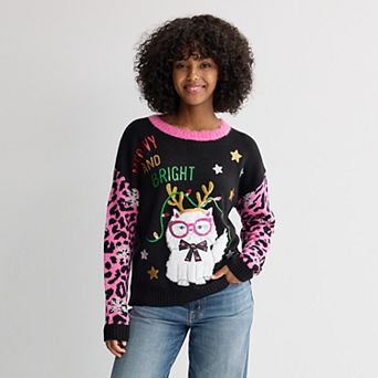 Women's Jollidays Meowy & Bright Holiday Crewneck Sweater