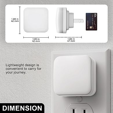 0.3W Integrated LED Plug In Small Square Night Light Amber Light Sensor 2 Pack