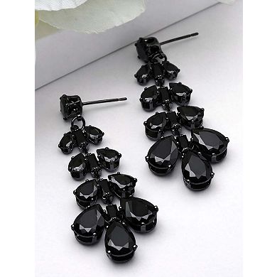 AGP PARIS Jet Cluster Chandelier Earrings