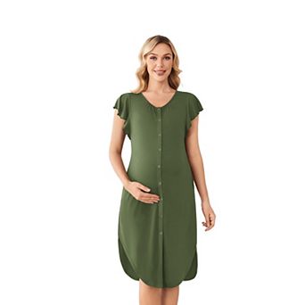 Ekouaer Labor and Delivery Gown in Nursing Hospital Breastfeeding Maternity Flying Nightgown