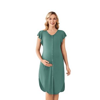 Ekouaer Labor and Delivery Gown in Nursing Hospital Breastfeeding Maternity Flying Nightgown
