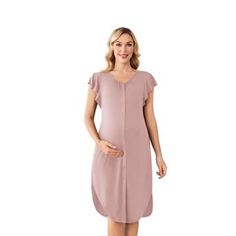 Ekouaer Labor and Delivery Gown in Nursing Hospital Breastfeeding Maternity Flying Nightgown