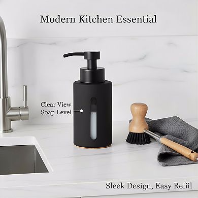 KSIZUIS 2 oz Glass Black Soap Dispenser with Stainless Steel Pump-Refillable for Bathroom&Kitchen