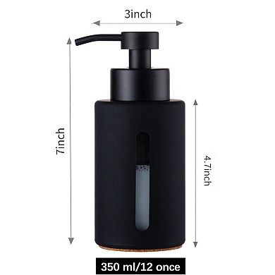 KSIZUIS 2 oz Glass Black Soap Dispenser with Stainless Steel Pump-Refillable for Bathroom&Kitchen