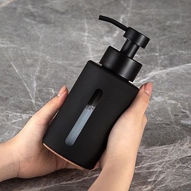 KSIZUIS 2 oz Glass Black Soap Dispenser with Stainless Steel Pump-Refillable for Bathroom&Kitchen