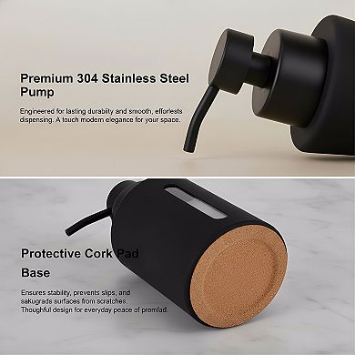 KSIZUIS 2 oz Glass Black Soap Dispenser with Stainless Steel Pump-Refillable for Bathroom&Kitchen