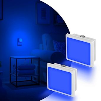0.3Ws Square Integrated LED Light Sensor Plug in Night Light Bulb for Bedroom 2 Pack