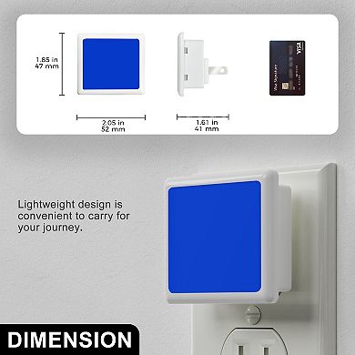 0.3Ws Square Integrated LED Light Sensor Plug in Night Light Bulb for Bedroom 2 Pack