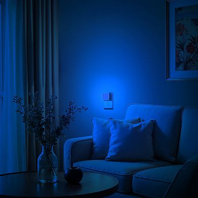 0.3Ws Square Integrated LED Light Sensor Plug in Night Light Bulb for Bedroom 2 Pack