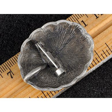 Womens Antique Silver Tone Vintage Braided Rope Cameo Frame Brooch Pin