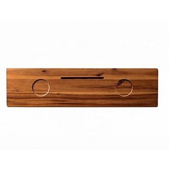 KSIZUIS Acacia Wood Bathtub Caddy Tray - 35" Anti-Tipping Sustainable Bath Tub Accessory Holder