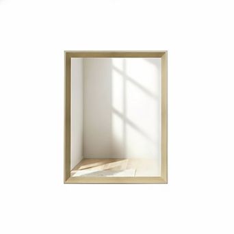 KSIZUIS Oak Wood Effect Framed Wall Mirror-16"x20"Rectangle with HD Tempered Glass, Rust-Resistant