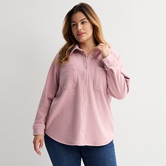 Plus Size Sonoma Goods For Life® Knit Button-up Shirt