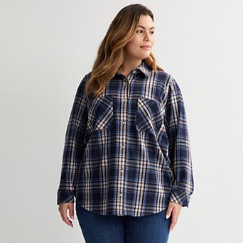 Plus Size Sonoma Goods For Life® Knit Button-up Shirt