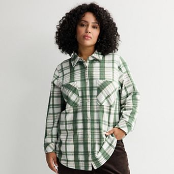 Plus Size Sonoma Goods For Life® Knit Button-up Shirt
