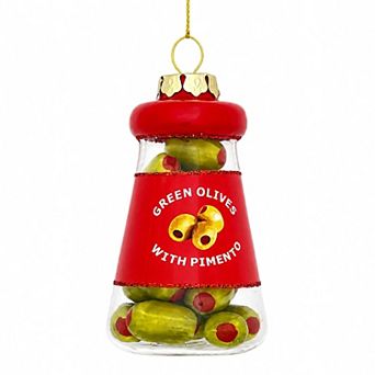 St. Nicholas Square® Glass Olive Jar Christmas Ornament