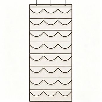 24-Pocket Hat Organizer with 3 Hooks, Easy Install, Durable Fabric